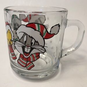 Glass Mug - Vintage Looney Toons Christmas 1994